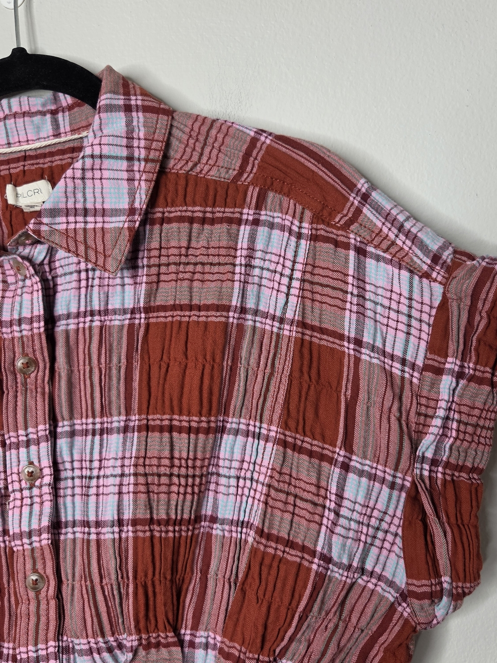 Pilcro The Bobbie Plaid Fitted Waist Shirt - Picture 3 of 8